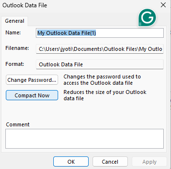 Outlook Data file